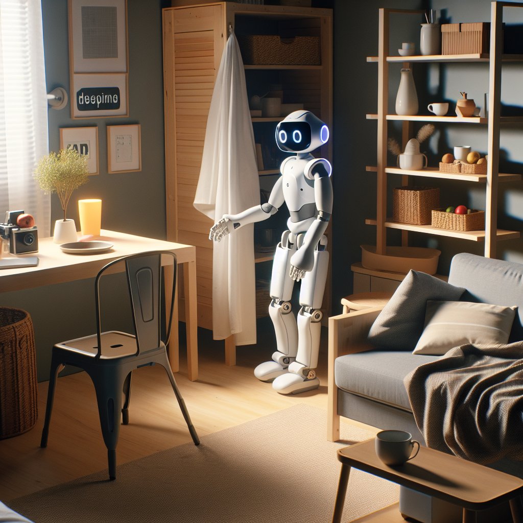 Illustration of NEO: The Humanoid Robot Infiltrating Our Homes