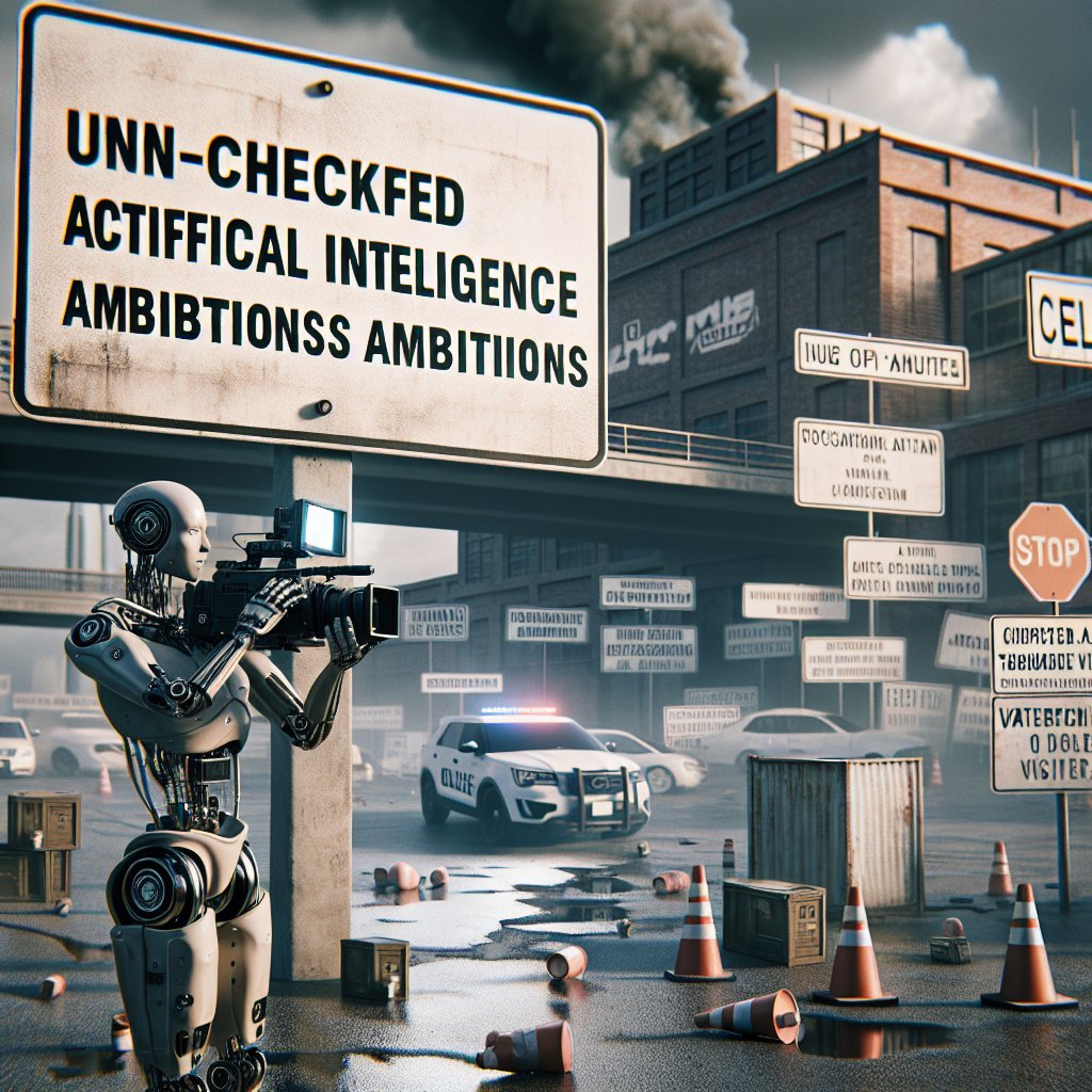 Illustration of OpenAI's Unchecked AI Ambitions: A Dystopian Vision