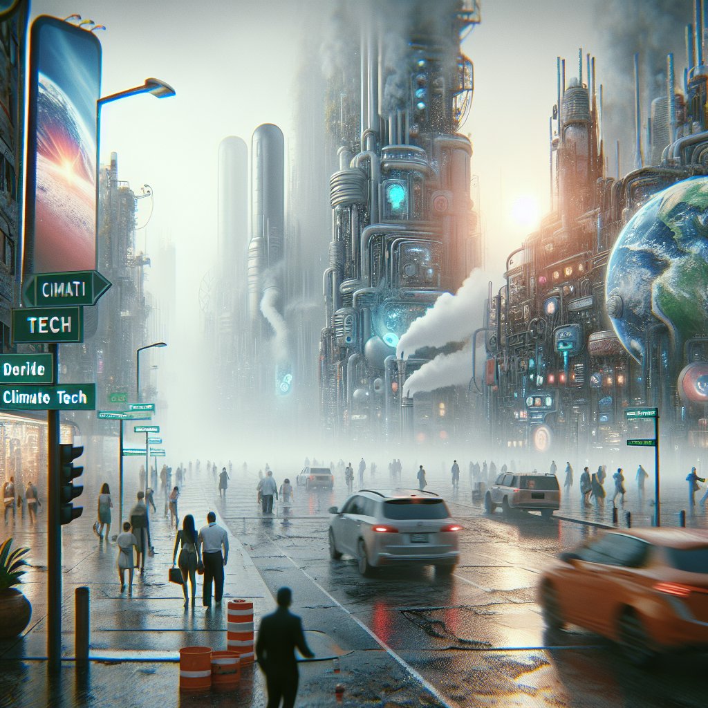 Image for: chatgpt_image_2e393667.jpg Illustration of Climate Tech: The Illusion of Progress in a Dystopian Future