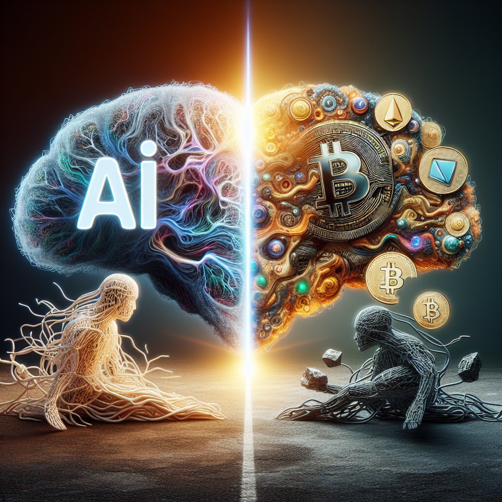 Illustration of AI vs Crypto: The Battle for Digital Dominance