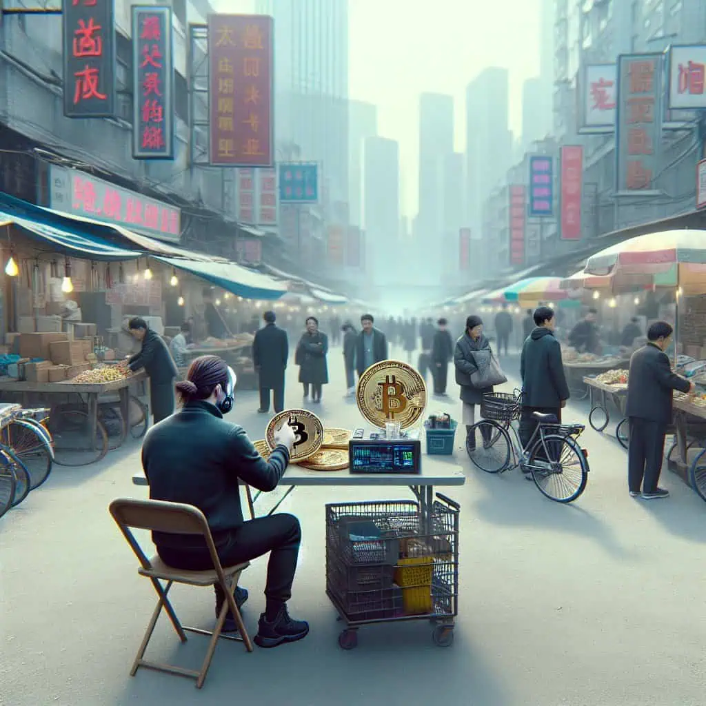 Illustration of China's Silent Crypto Influence Amidst Trade Tensions