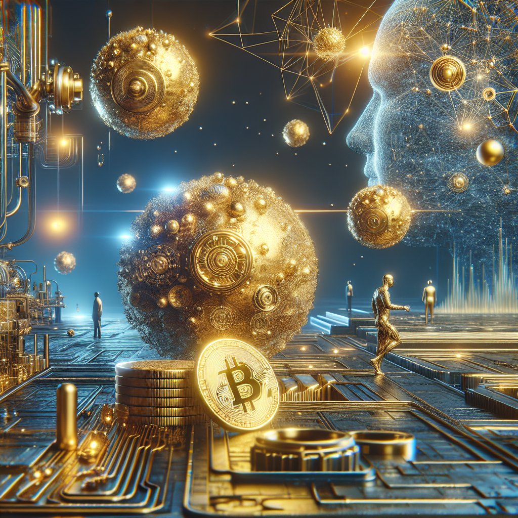 Illustration of Cathie Wood: Gold Bubble Masks AI's True Potential