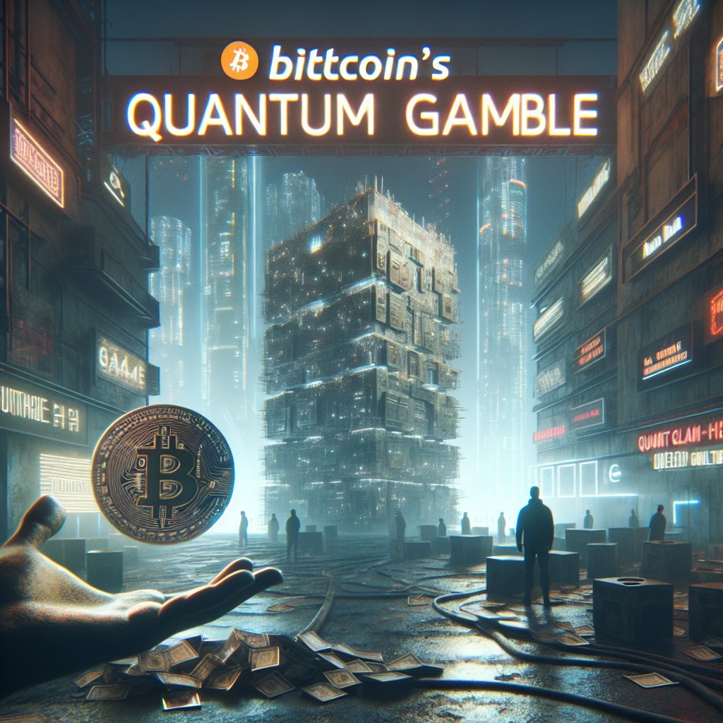 Illustration of Bitcoin's Quantum Gamble: A Dystopian Upgrade Path