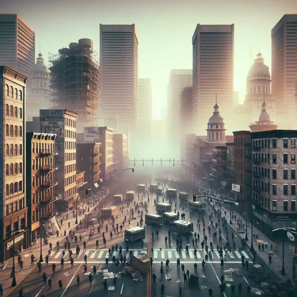 Illustration of Baltimore's Battle Against Musk's Grok: AI Deepfake Dystopia