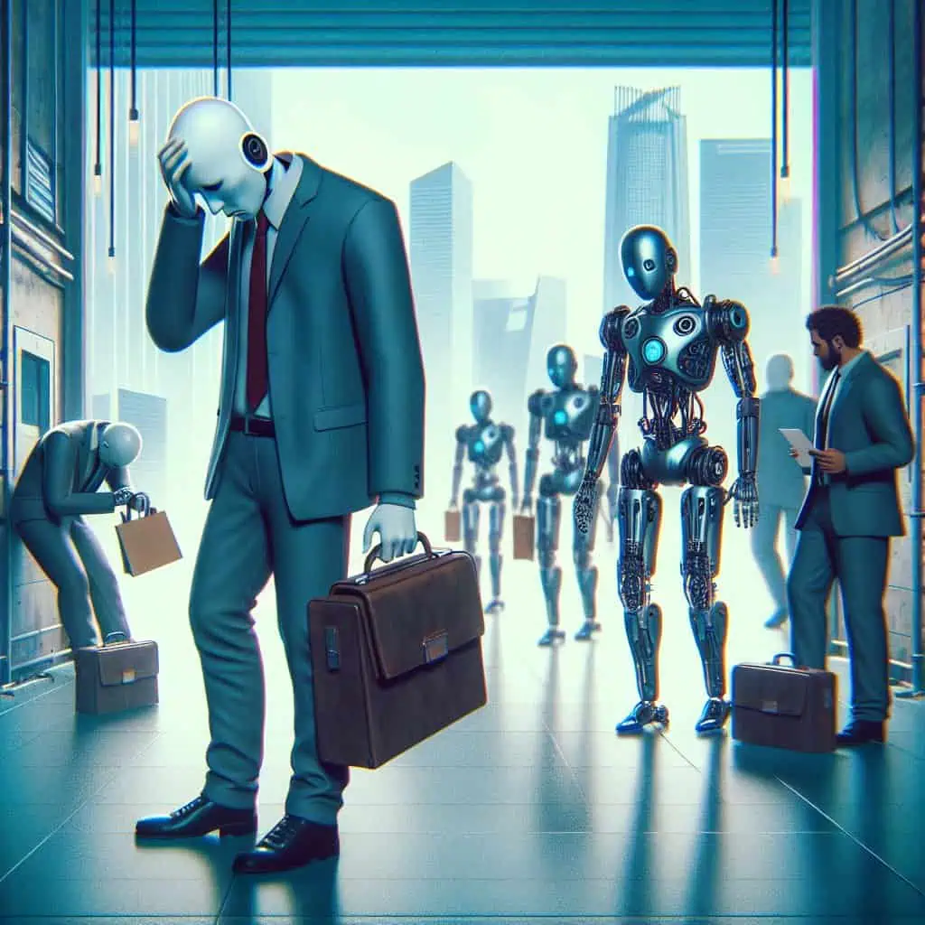 Illustration of Crypto Layoffs: AI's Role in the Dystopian Job Market
