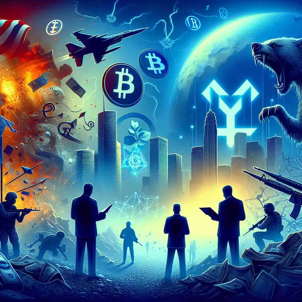 Illustration of Crypto Markets Face Volatility Amid Geopolitical Tensions