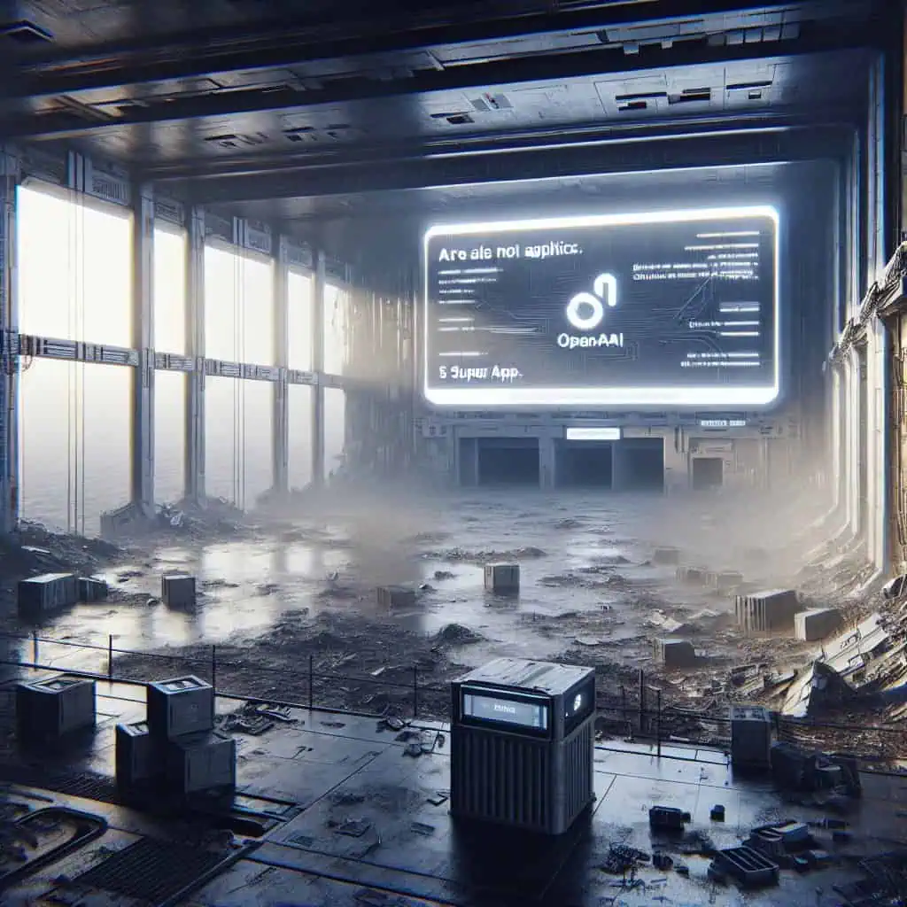 Illustration of OpenAI's Superapp: A Dystopian AI Control Hub?