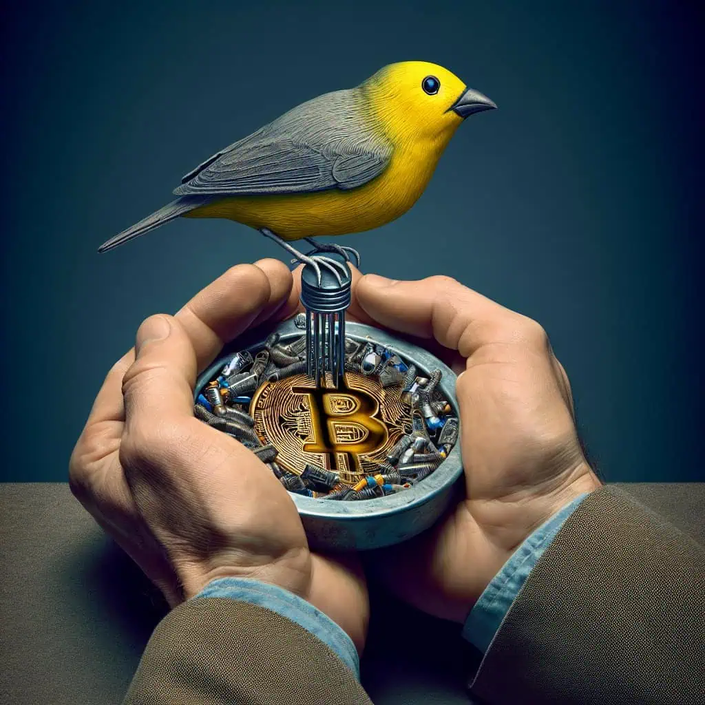 Illustration of Bitcoin Plunge: A Digital Canary in Geopolitical Mines