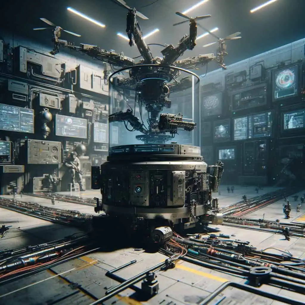 Illustration of Palantir's AI Vision: Militarization and Control