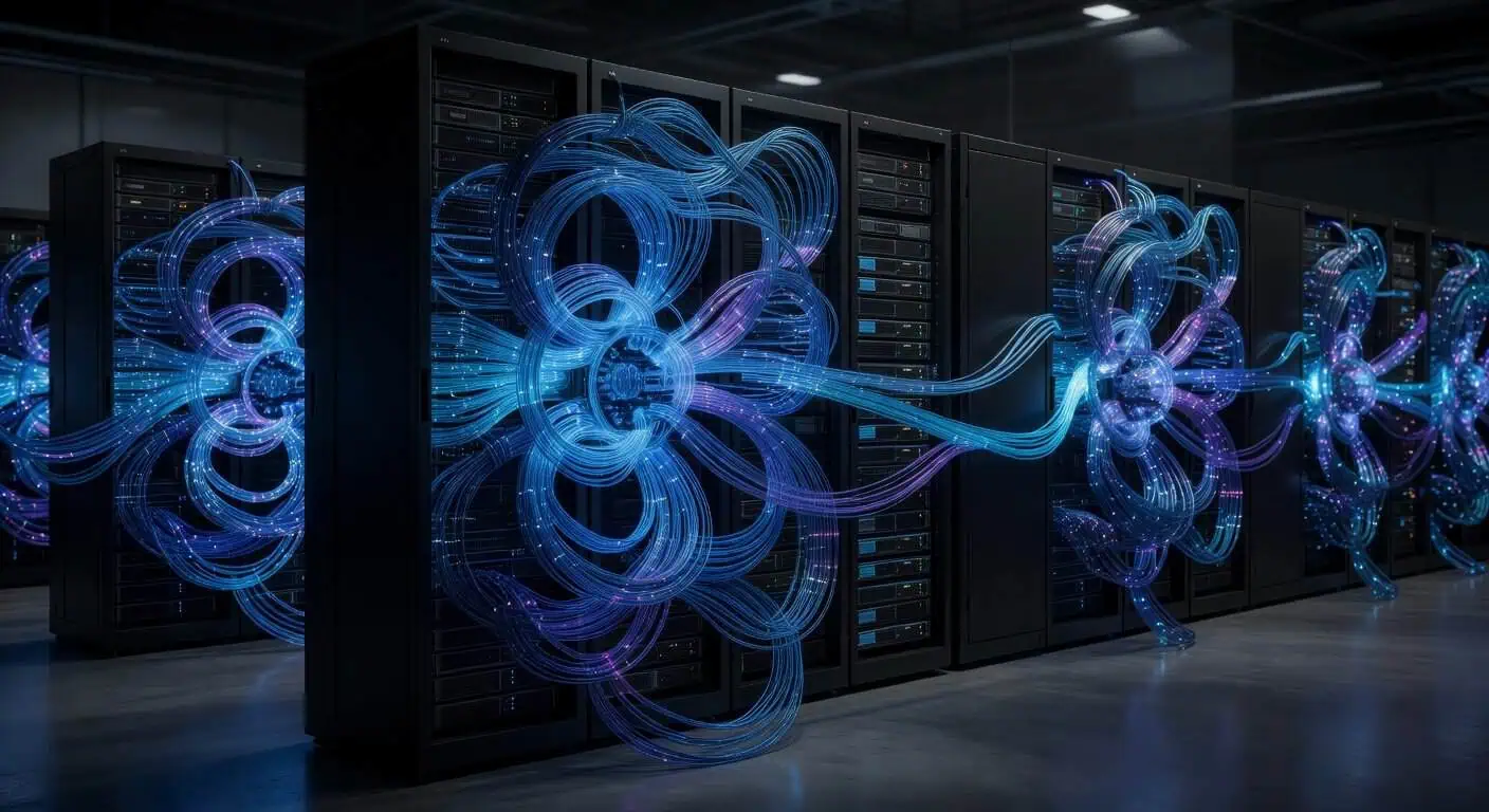 Illustration of RecursiveMAS: The Silent Weave of Algorithmic Control Deepens