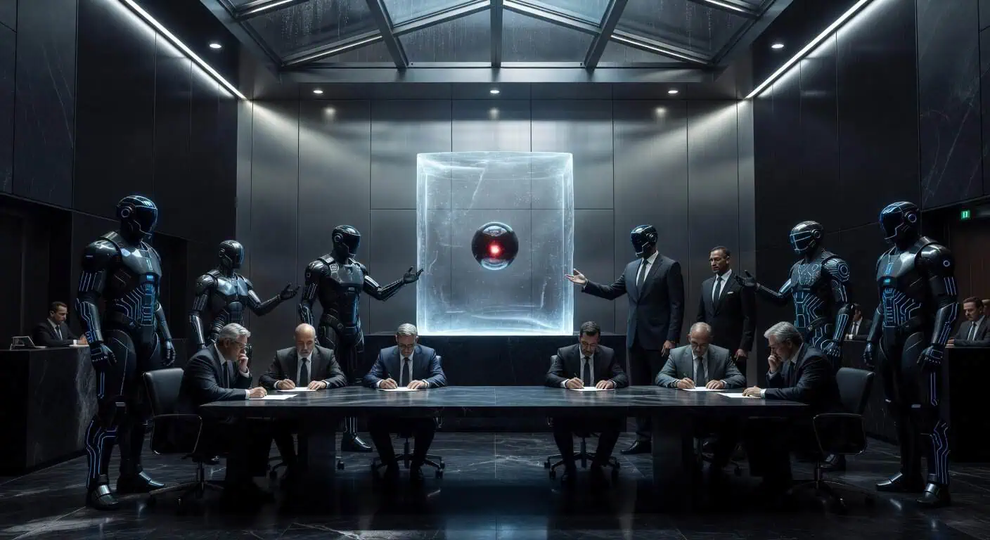 Illustration of OpenAI's Soul Sold: Inside the AI Empire's Courtroom Power Grab