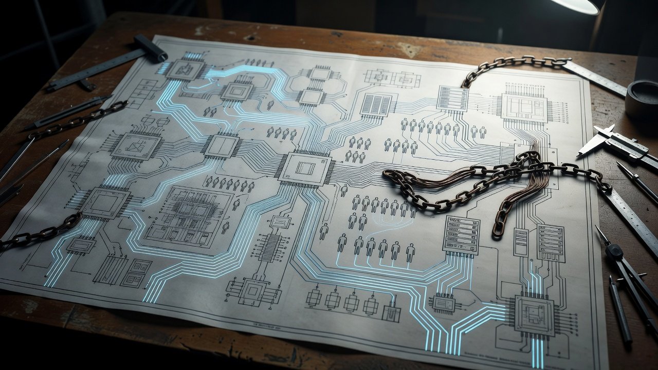 Image for: grok_image_903738cb.jpg Illustration of AI Bills of Materials: The Blueprint for Digital Serfdom